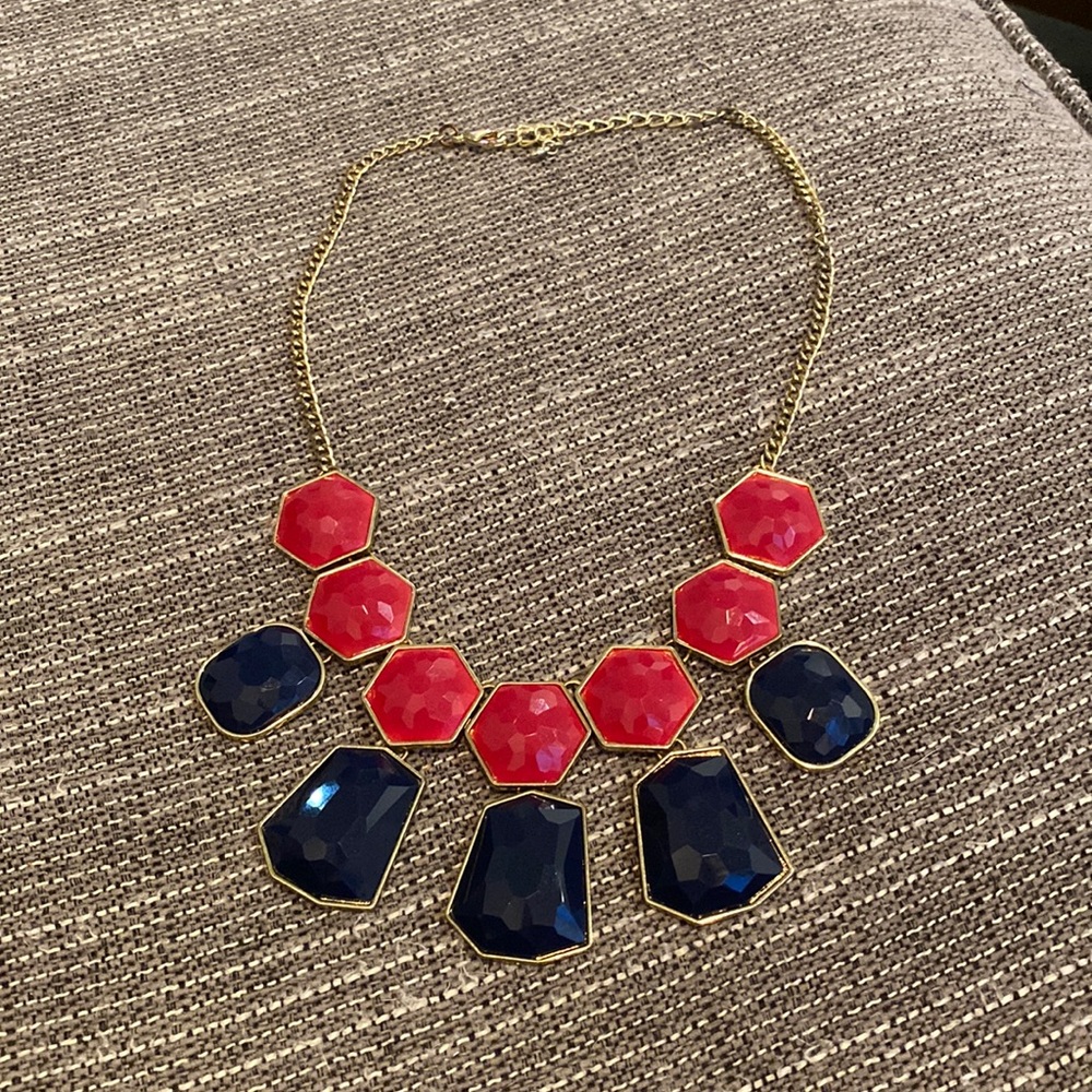 Pink and navy necklace